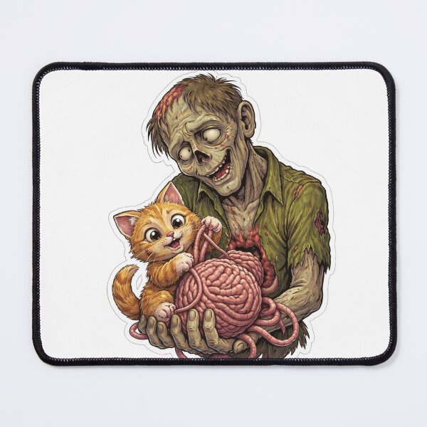 Item preview, "Cute kitten playing with a zombie" designed and sold by sypetru.
