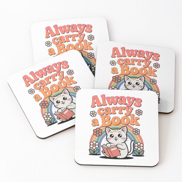 Item preview,  Always Carry A Book, Cute Retro Kawaii Cat designed and sold by graphic-genie.