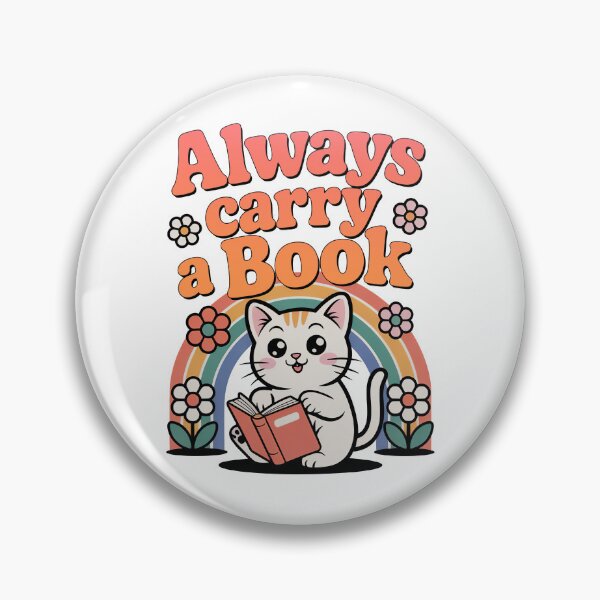 Item preview,  Always Carry A Book, Cute Retro Kawaii Cat designed and sold by graphic-genie.