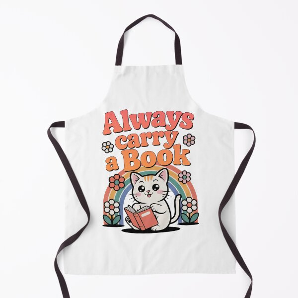 Item preview, Always Carry A Book, Cute Retro Kawaii Cat designed and sold by graphic-genie.