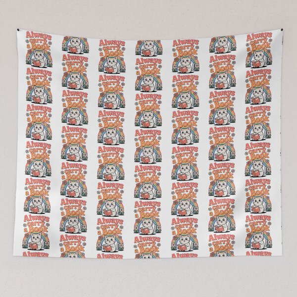 Item preview,  Always Carry A Book, Cute Retro Kawaii Cat designed and sold by graphic-genie.