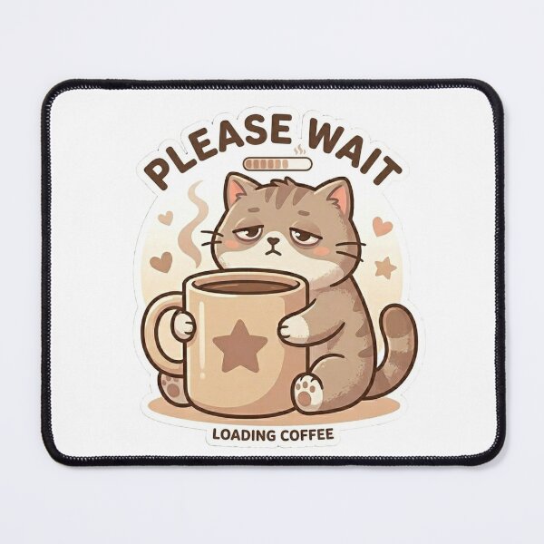 Item preview, Loading Coffee Funny Cat designed and sold by Meowza Studio.