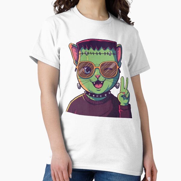 Frankenpetz Meow Collection:- Stitched Peace Cat 1 Classic T-Shirt