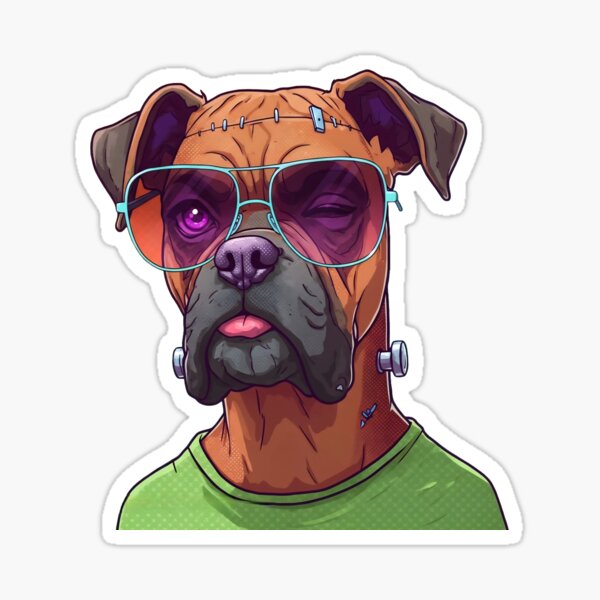 Frankenspetz Dog - The Winkin' Boxer Sticker