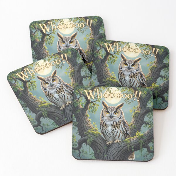 Item preview, Funny Owl Pun Whooooo Cute Owl Art designed and sold by SandyMDesigns.