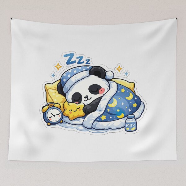 Item preview, Cute Kawaii Panda, Cute Kawaii Sleeping Panda designed and sold by graphic-genie.