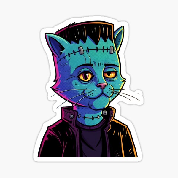 Franken Meow Collection: Night-City Rebel Cat 10 Sticker