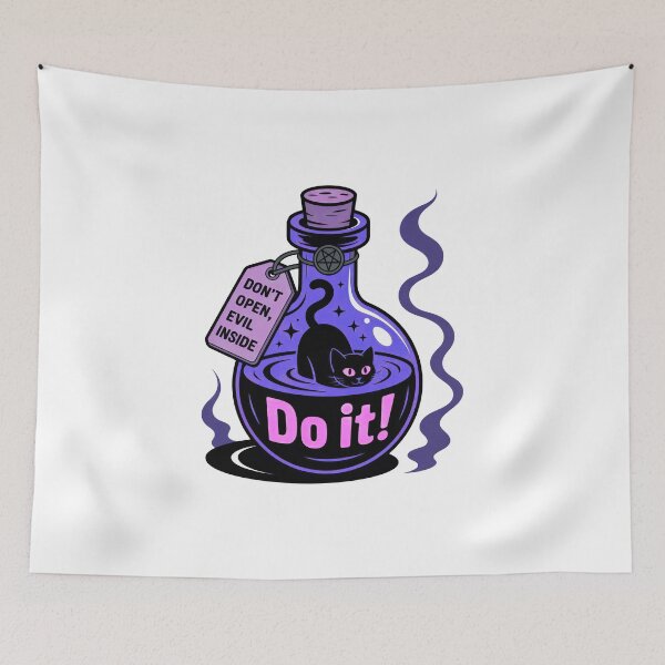Item preview, Black Cat Potion Aesthetic – Witch Bottle Illustration, Cute Spooky Magic Design designed and sold by Timegraf.