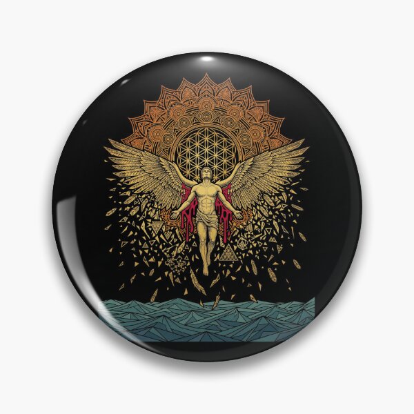 Item preview, Icarus Falling Greek Mythology Geometric Mandala Sun designed and sold by k3rstman1.