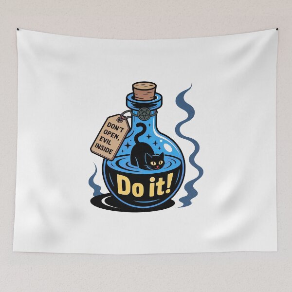 Item preview, Black Cat Potion Aesthetic – Witch Bottle Illustration, Cute Spooky Magic Design designed and sold by Timegraf.