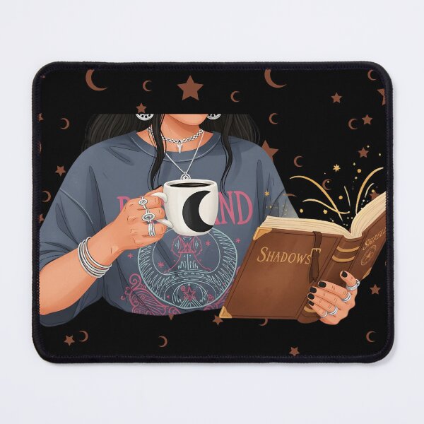 Item preview, Moon Coffee & Spell Book – Cozy Witchy Reader Aesthetic Illustration designed and sold by CrimsonChords.