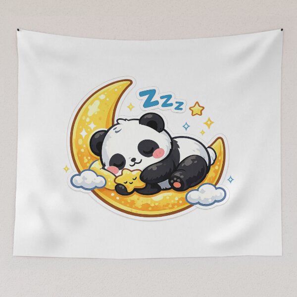 Item preview, Cute Kawaii Panda, Cute Kawaii Sleeping Panda designed and sold by graphic-genie.