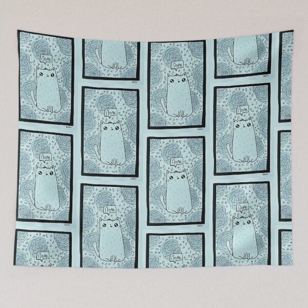 Item preview, No Painted Roses - White Cat Mixed Media - Day 184 of 365  designed and sold by BeeandKiwi.