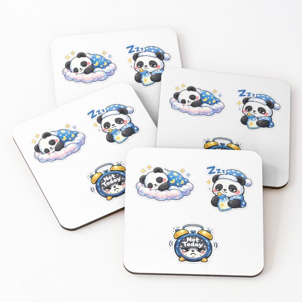 Item preview, Cute Kawaii Panda Set, Cute Kawaii Sleeping Panda designed and sold by graphic-genie.