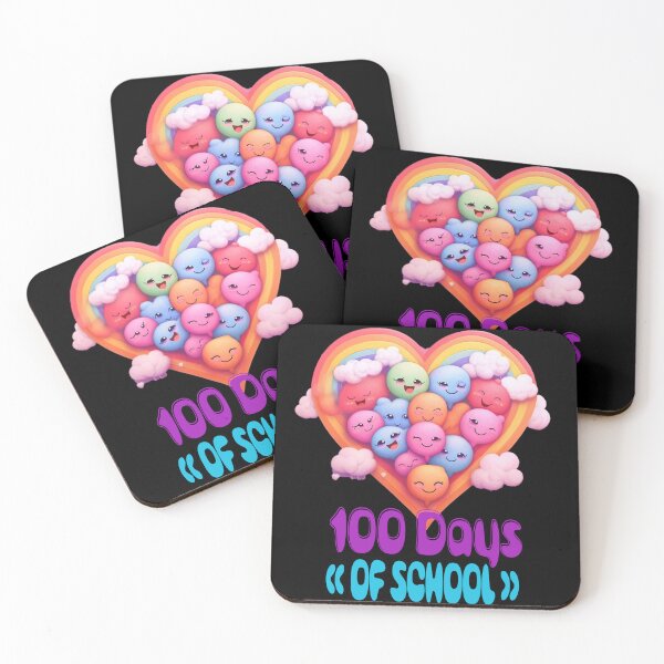 Item preview, Cute 100 Days Of School Rainbow Hearts and Smiley Faces designed and sold by Uniquely4You2.