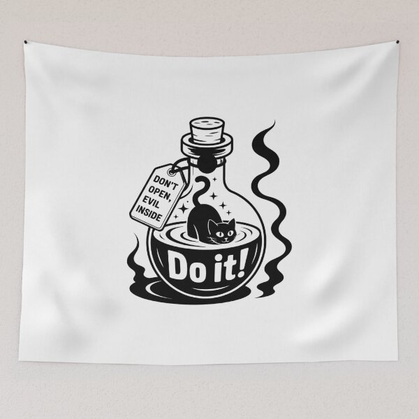 Item preview, Black Cat Potion Aesthetic – Witch Bottle Illustration, Cute Spooky Magic Design designed and sold by Timegraf.