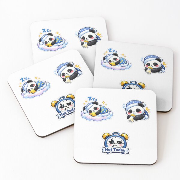 Item preview, Cute Kawaii Panda Set, Cute Kawaii Sleeping Panda designed and sold by graphic-genie.