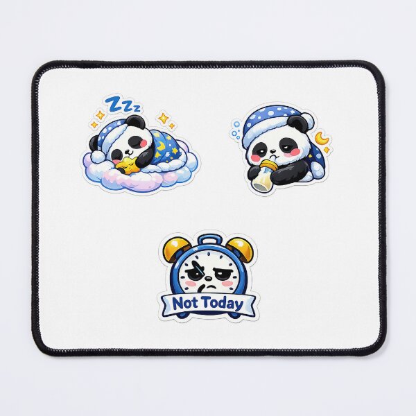 Item preview, Cute Kawaii Panda Set, Cute Kawaii Sleeping Panda designed and sold by graphic-genie.