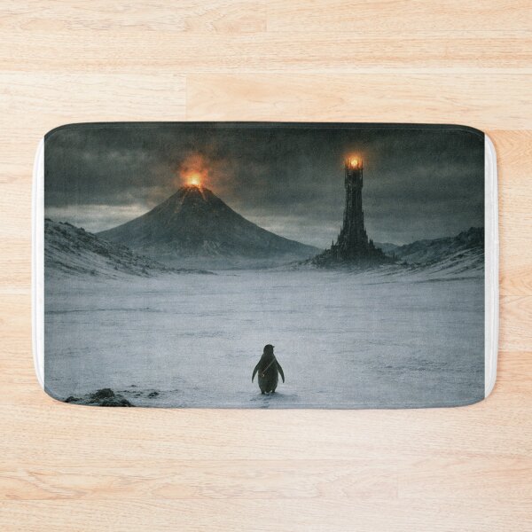 Item preview, Lonely Penguin walks towards Mordor - Funny Unisex penguin LotR graphic tee designed and sold by Neko & Co..