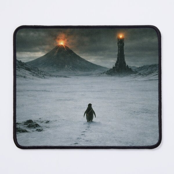 Item preview, Lonely Penguin walks towards Mordor - Funny Unisex penguin LotR graphic tee designed and sold by Neko & Co..