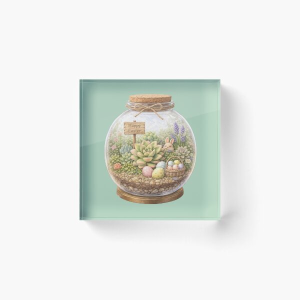 Item preview, Easter Jar Bunny – Succulent Spring Watercolour designed and sold by inspired-works.