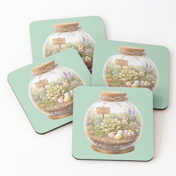 Item preview, Easter Jar Bunny – Succulent Spring Watercolour designed and sold by inspired-works.