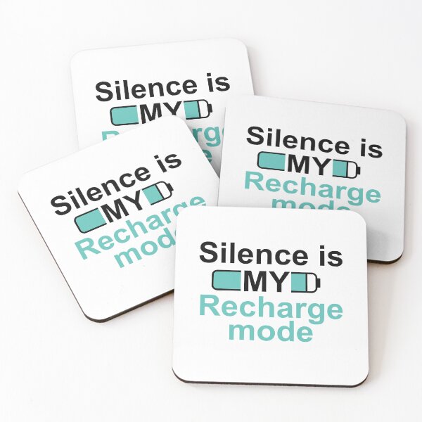 Item preview, Pegatina "El silencio es mi modo de recarga" – Diseño de batería de energía para introvertidos designed and sold by MadCatDesign77.