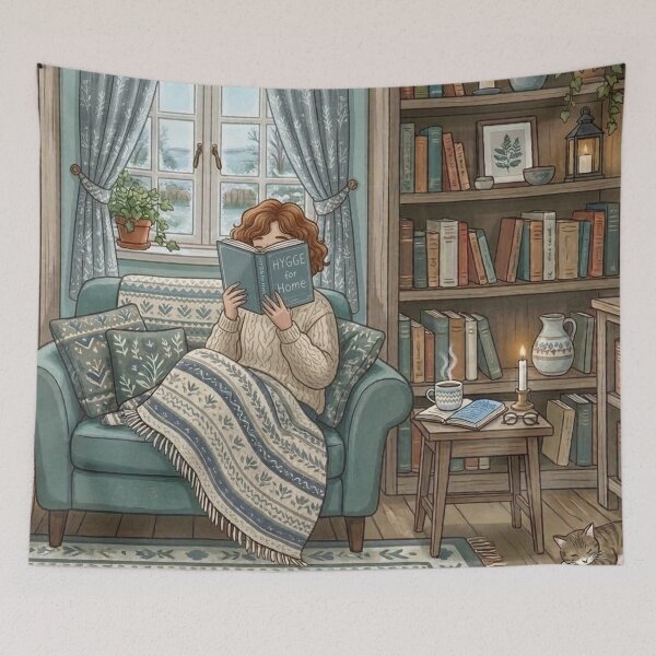 Item preview, Cozy Book Lover Aesthetic Girl!!! - Cozy Girl Book Lover - Girl reading in her cozy reading nook - A cozy paradise for book lovers designed and sold by SoffyLee586.