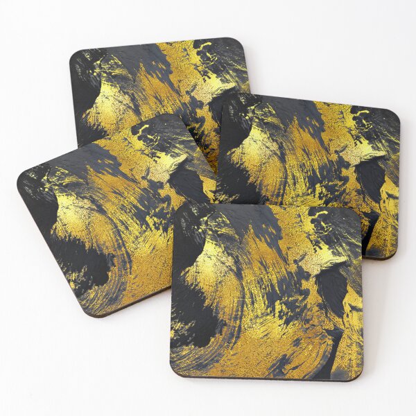 Item preview, Golden Glam Glitzy Colors Splashed On Black Abstract designed and sold by DEC02.