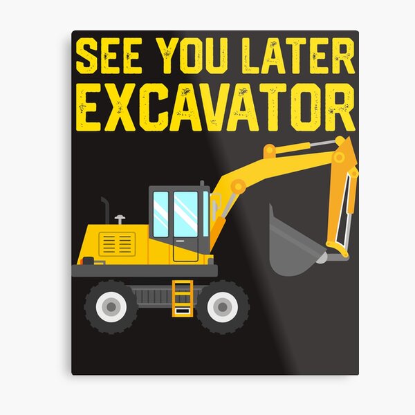 Toddler Excavator Shirt - Kid Toddler Excavator Construction Shirt Metal Print