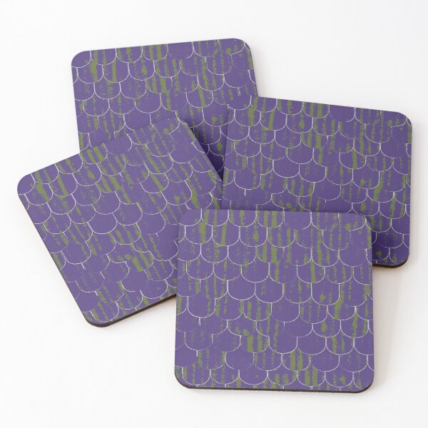 Item preview, Barn Tin Fish Scales Purple & Green designed and sold by Digitalmyth's Designs.