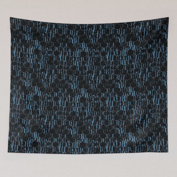Item preview, Barn Tin Fish Scales Black & Blue designed and sold by Digitalmyth's Designs.
