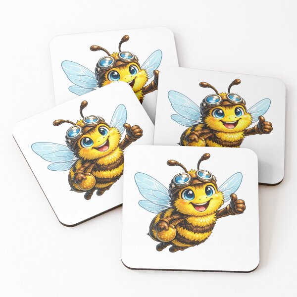 Item preview, Cute Cartoon Bee With Goggles Flying designed and sold by madebysiwa.