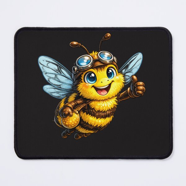 Item preview, Cute Cartoon Bee With Goggles Flying designed and sold by madebysiwa.