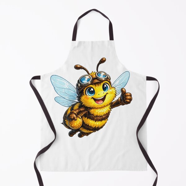Item preview, Cute Cartoon Bee With Goggles Flying designed and sold by madebysiwa.