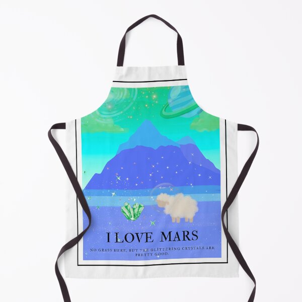 Item preview, Copy of Funny Space Sheep "I Love Mars" Poster blue &green designed and sold by Atlasoloji.