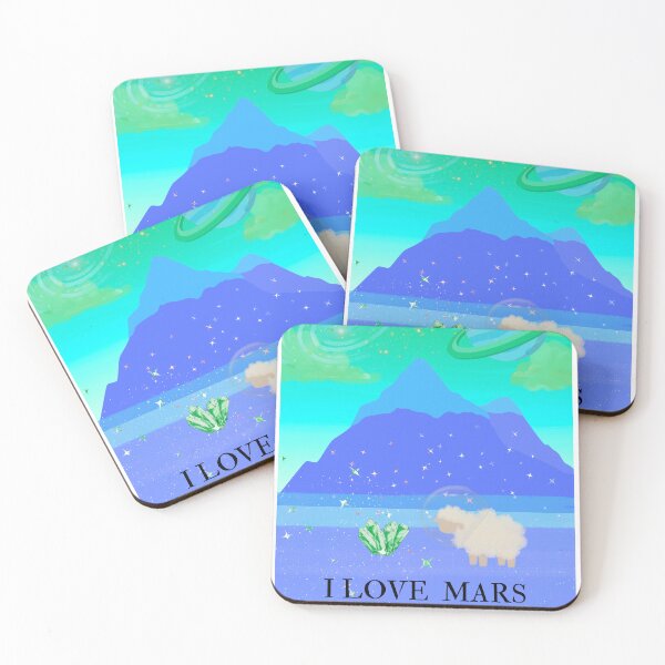 Item preview, Copy of Funny Space Sheep "I Love Mars" Poster  blue &green designed and sold by Atlasoloji.