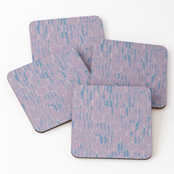 Item preview, Barn Tin Fish Scales Mauve & Blue designed and sold by Digitalmyth's Designs.