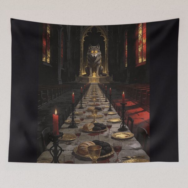Item preview, Wolf Presides at Dark Sacred Cathedral Feast designed and sold by GeoWhimsy Studio.