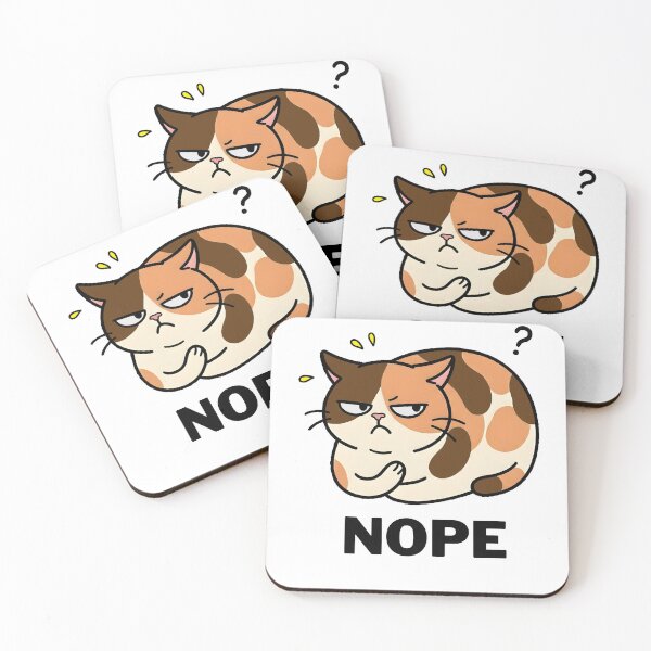 Item preview, Funny Calico Cat Says Nope Illustration designed and sold by PholPol1959.