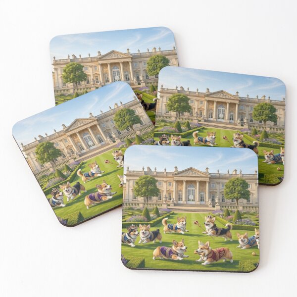 Item preview, Royal Corgis Enjoying the Royal Gardens designed and sold by Kirrindy Designs.