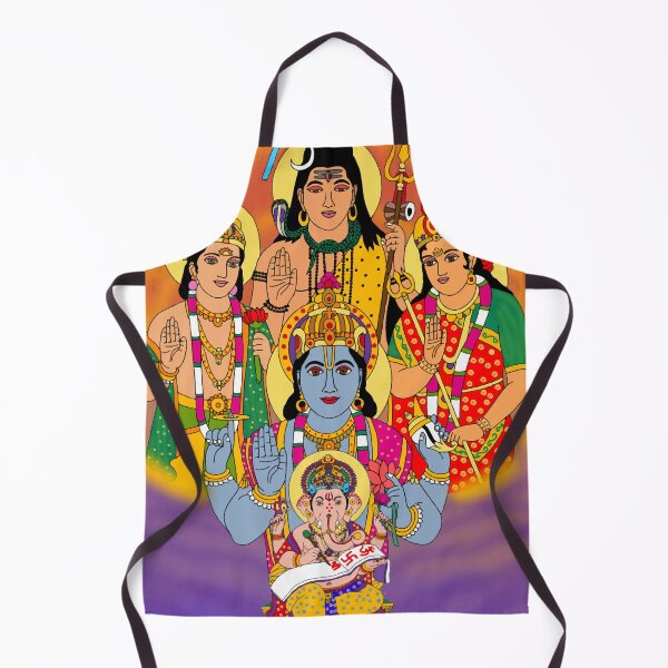 Item preview, Lord Panchadeva Drawing – Ganesha Shiva Vishnu Durga Surya Sacred Art designed and sold by Harshit_Digital_Arts.