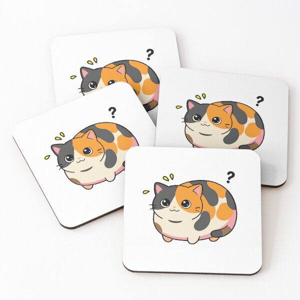 Item preview, Confused Kawaii Calico Cat Loaf Illustration designed and sold by PholPol1959.