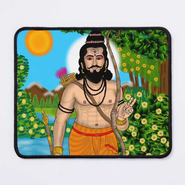 Item preview, Lord Parshuram Drawing – Hindu Warrior Sage Mythology Art designed and sold by Harshit_Digital_Arts.