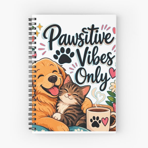 Item preview, Pawsitive Vibes Only - Cute Dog & Cat Retro Mug Sticker designed and sold by harmonybaby0106.