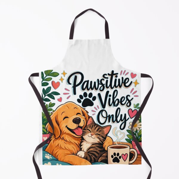 Item preview, Pawsitive Vibes Only - Cute Dog & Cat Retro Mug Sticker designed and sold by harmonybaby0106.