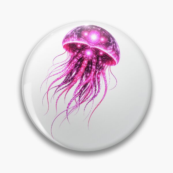 Item preview, Cyber Jellyfish – Pink Core Futuristic Ocean Creature designed and sold by RaccoonFish.