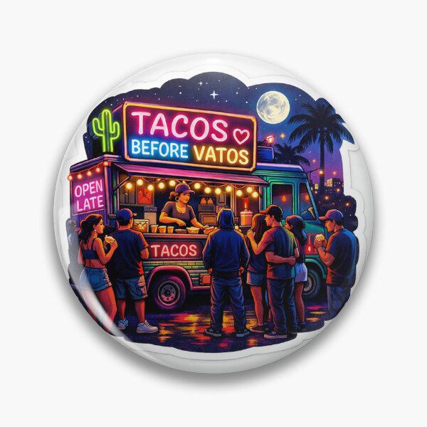 Item preview, Tacos Before Vatos Neon Food Truck | Midnight Street Food Vibes designed and sold by SparkVault.