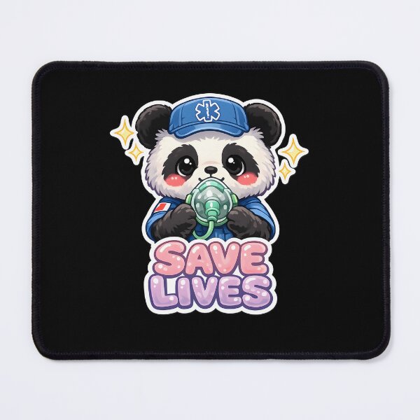 Item preview, Save Lives Cute Panda EMT Oxygen Mask Paramedic EMS Emergency Medical Technician Design designed and sold by ClinicalHubs.