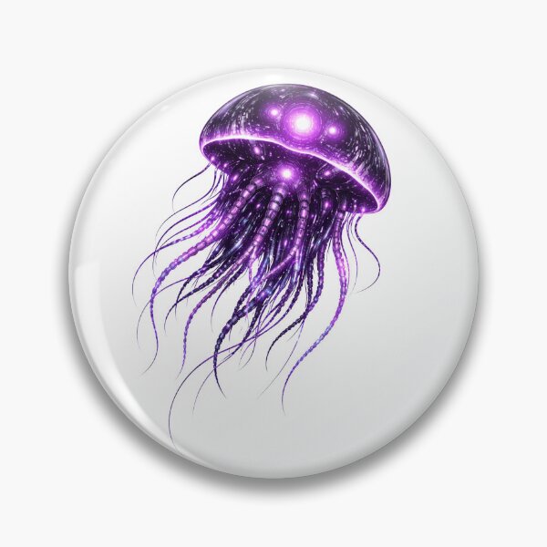 Item preview, Cyber Jellyfish – Dark Core Futuristic Ocean Creature designed and sold by RaccoonFish.